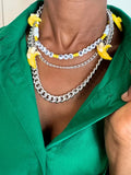 Dolce and Banana Layered Necklace and Stud Earring Set